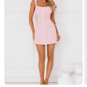 Hello Molly Blush Button-Up Mini Dress